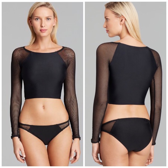 mesh rash guard swimsuit top